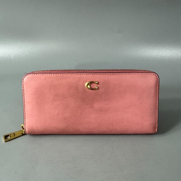 COACH Smooth Leather Slim Accordion Zip-Around Wallet, - Picture 1 of 15